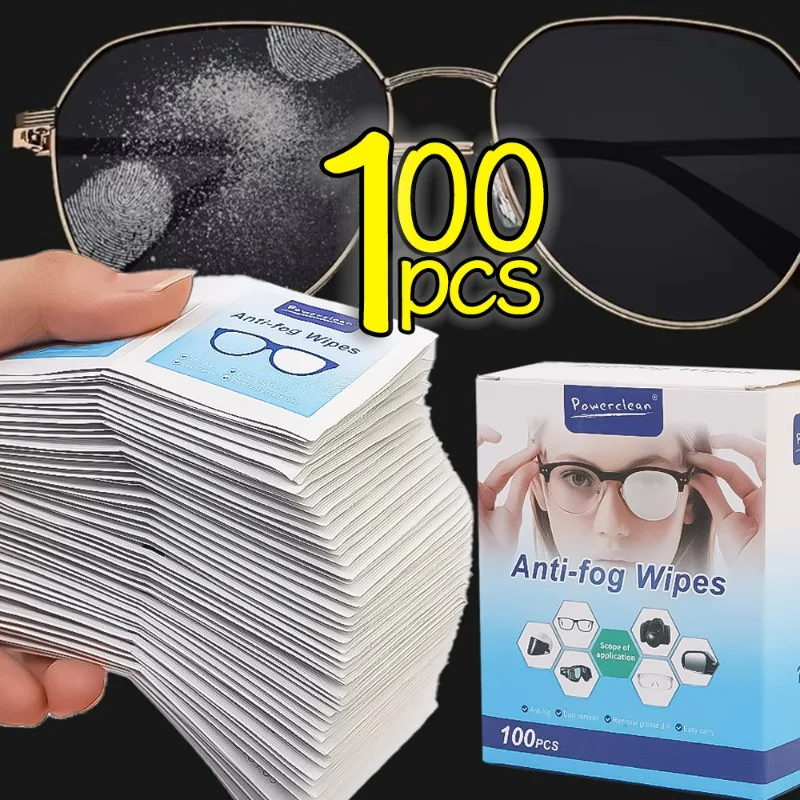 10/100Pcs Lens Cleaning Wet Paper Disposable Glasses Anti Fog Misting Dust Remover Wipes Sunglasses Phone Screen Cleaner glasses cleaning wipes