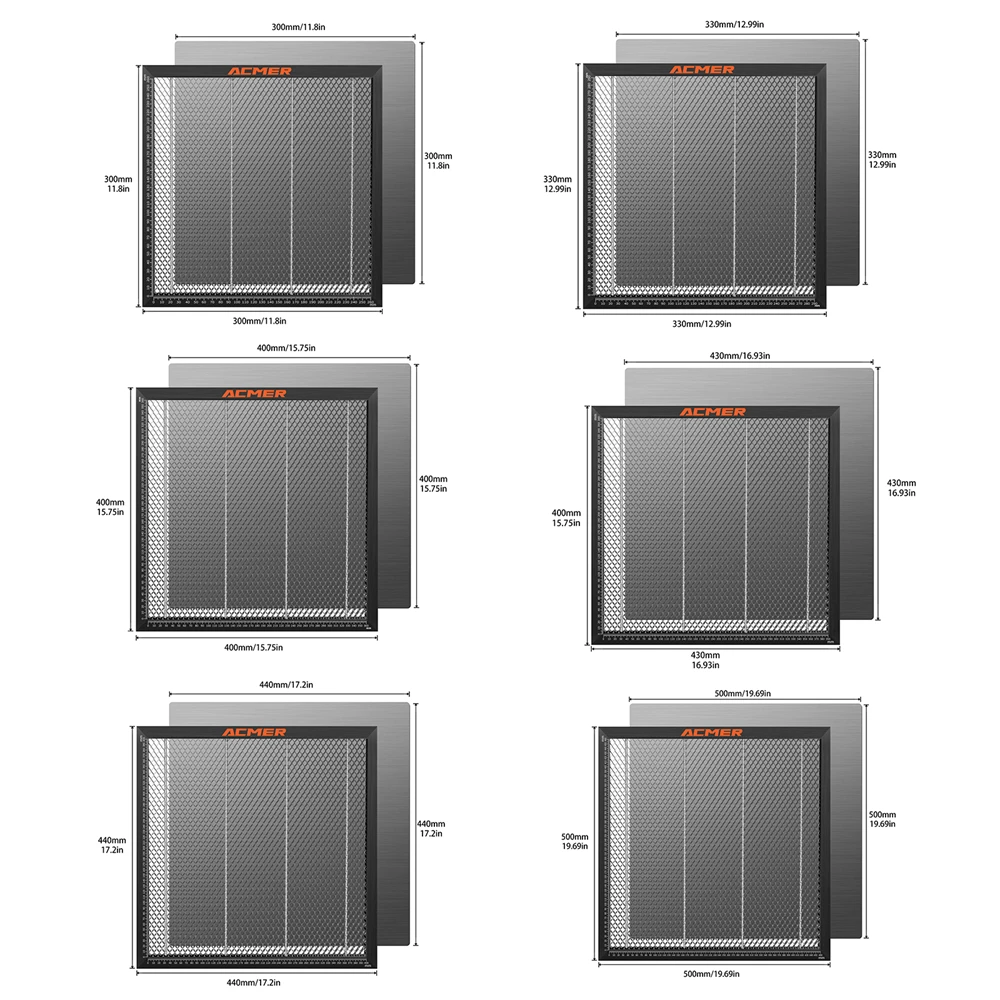 ACMER Laser Equipment Honeycomb Working Table For Sculpfun XTOOL CO2 Cutting Laser Engraver Machine 300x300/400x400/440x440mm
