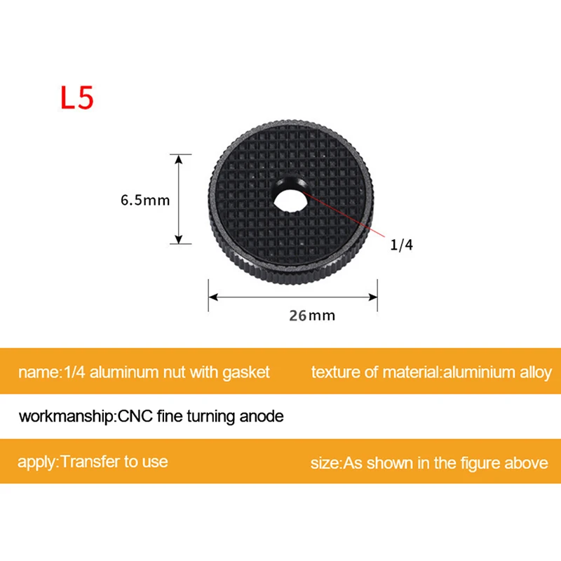 Description Picture 6 of itemCamera Screw 1/4 3/8 5/8 Screw Nut Hot Shoe Seat Lock Knob Flash Stand Tripod Ballhead Mount Adapter Photography Accessories