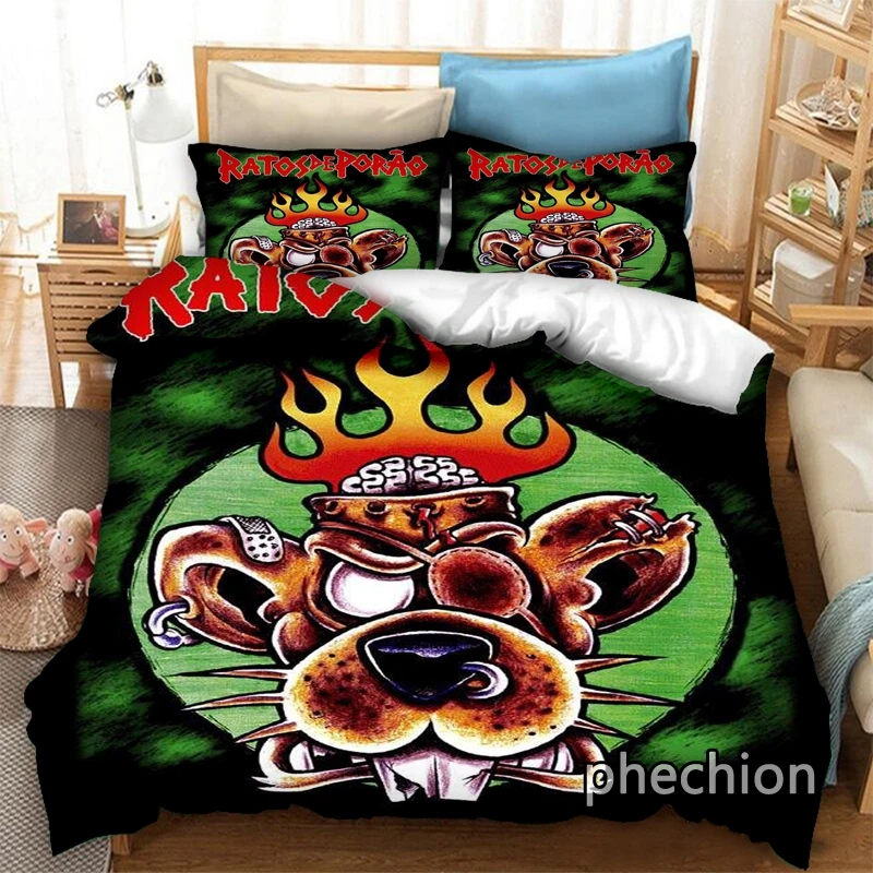 

phechion RATOS DE PORAO Rock 3D Print Bedding Set Duvet Covers Pillowcases One Piece Comforter Bedding Sets Bedclothes Bed K542