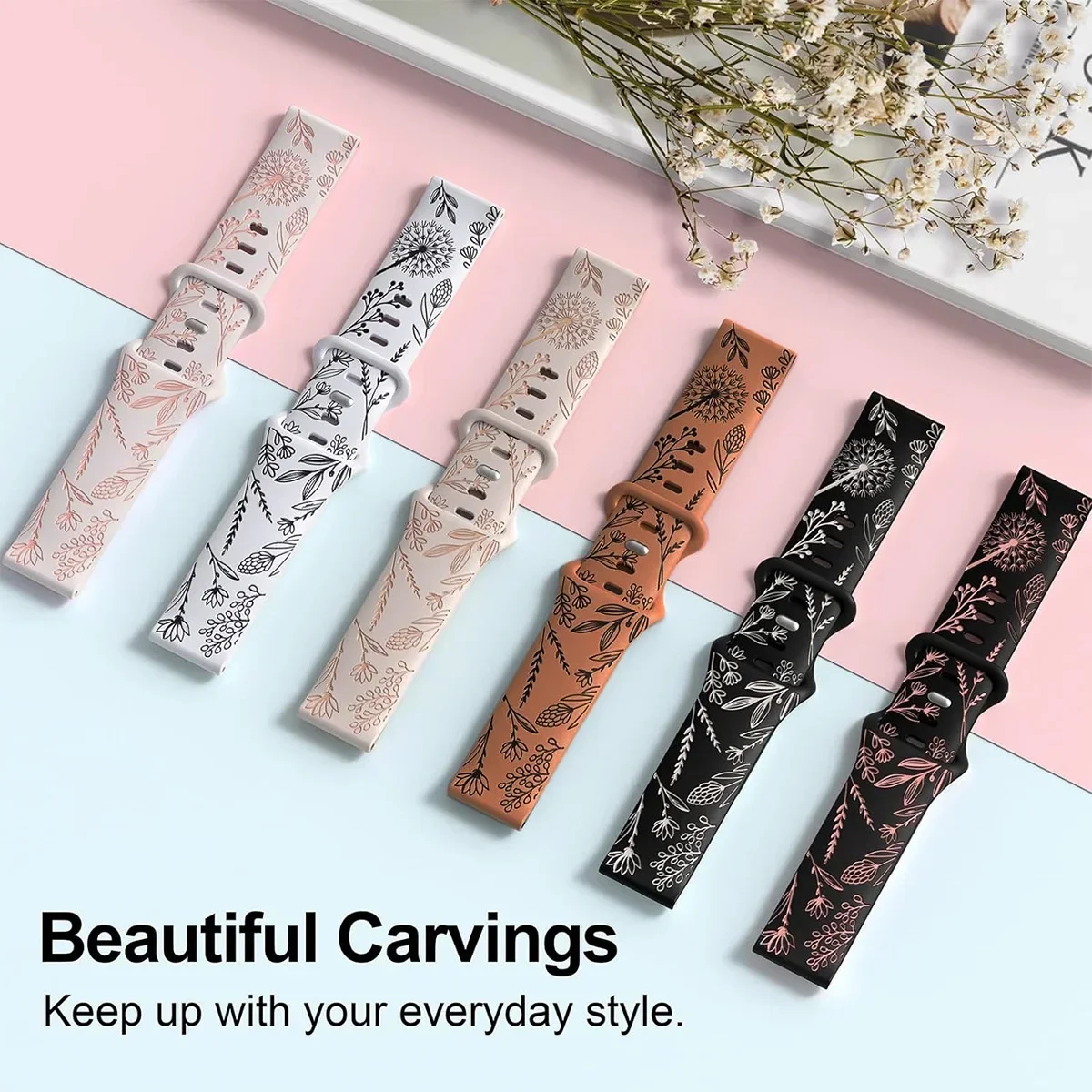 Two-Tone Dandelion Silicone Watch Strap