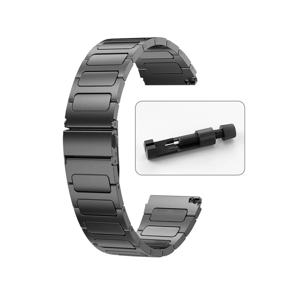 Premium 22mm Stainless Steel Watch Strap - Elegant Metal Bracelet Replacement Band