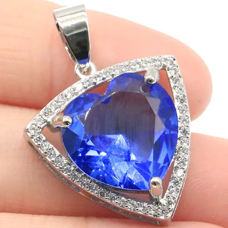 5g Real Customized 925 Solid Sterling Silver  PENDANT Romantic Smoky Topaz Violet Tanzanite Alexandrite Topaz Zultanitel CZ Brid