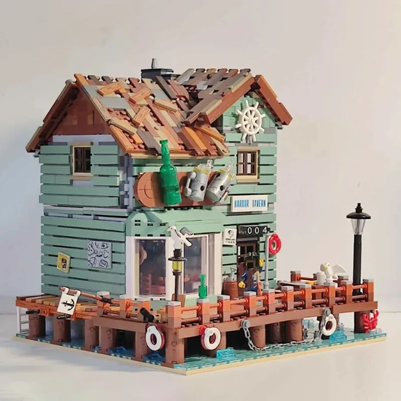 

UrGe 30108 Fisherman's Cabin Harbor Tavern Model Modular Street View Series DIY Toys Building Blocks Gift For Boys 3103Pcs