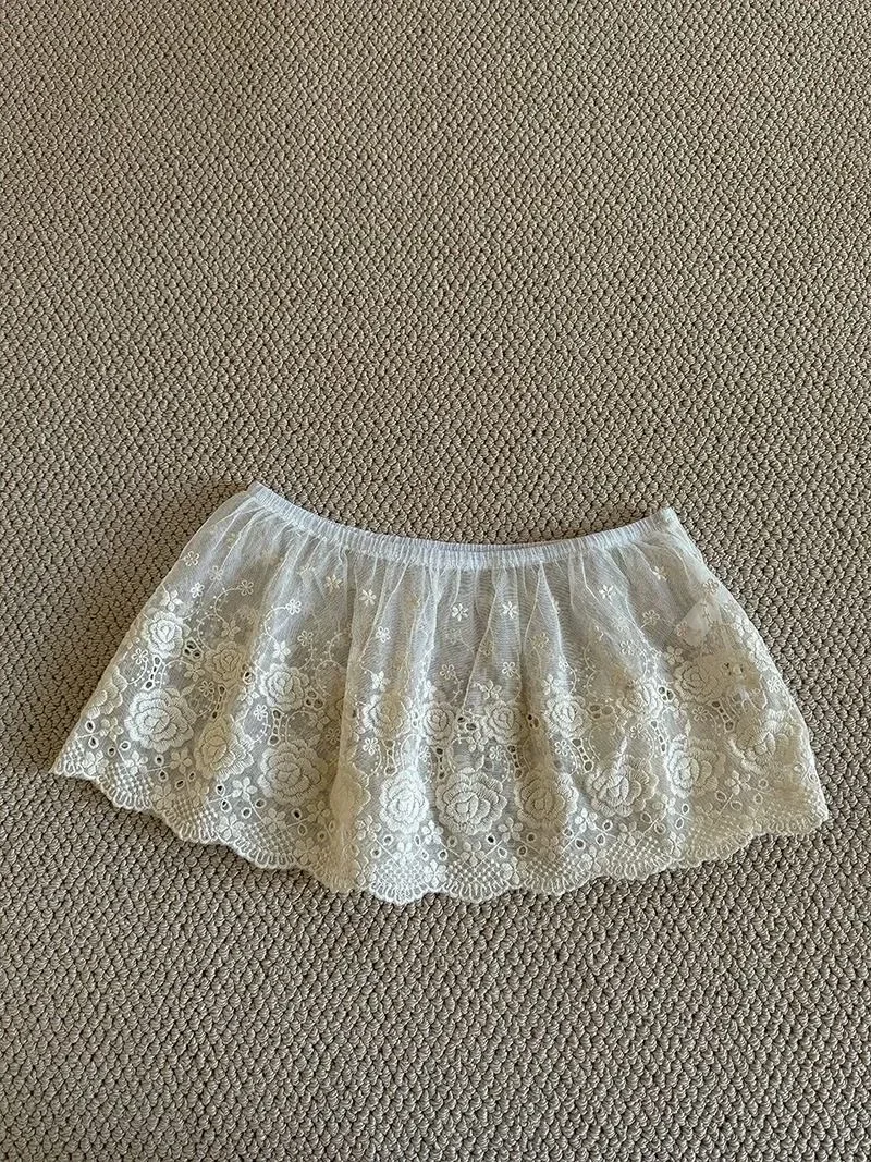Women Y2K Korean Lace Mini Layered Skirt Streetwear Lace Up Ruffles Harajuku High Waist Pleated A-Line Short Jupe Skirts Clothes 5