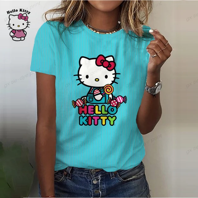 قميص هيلو كيتي  Roupas vermelhas e pretas, Roupa da hello kitty, Camisas  sensuais