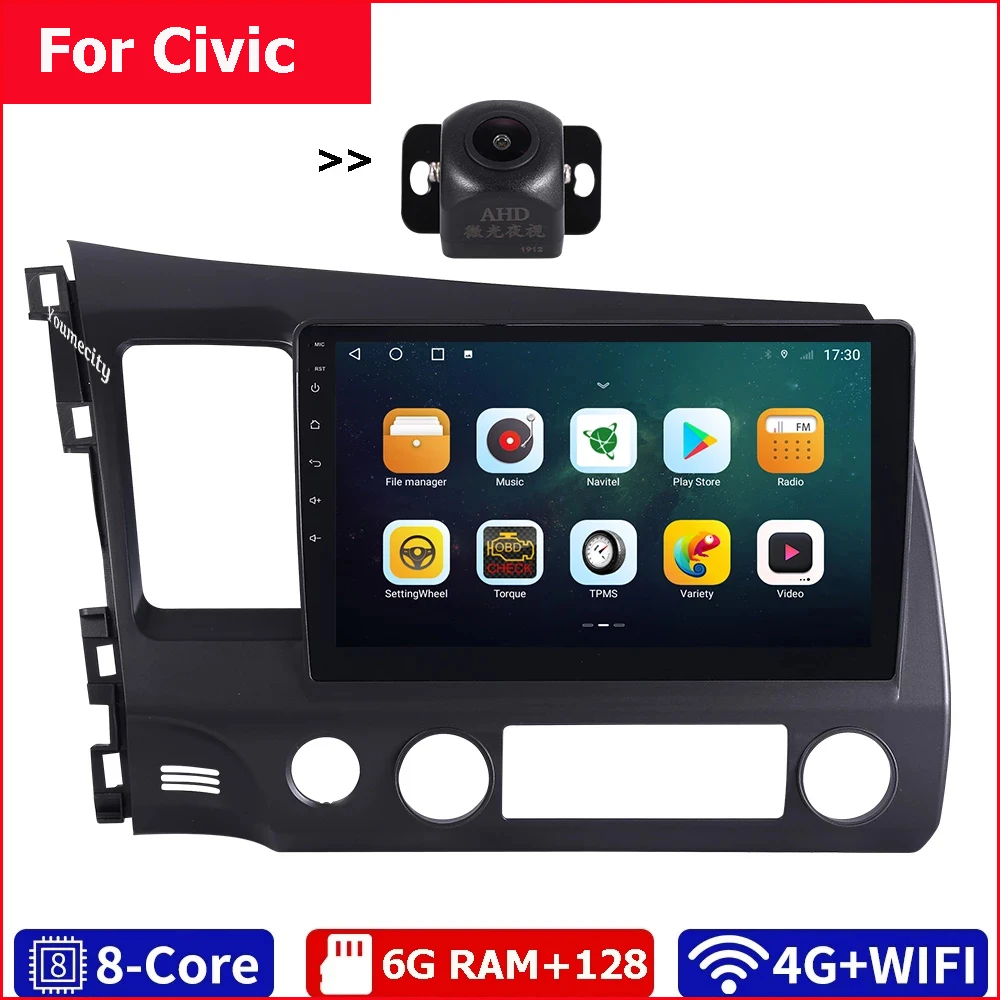 Car Head Unit Multimedia Player Android 10 For Honda Civic 4d 2006 2011 Radio Gps 2DIN 2 Din Carplay Auto With Wifi 4G Network|2 din 10.1|2 dindvd car gps - AliExpress