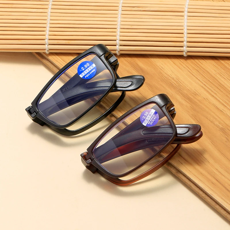 2024 Foldable Ultra Light TR90 Myopia Glasses Fashionable Unisex Portable Eyewear with Box Men Women Finished Myopia Glasses 2