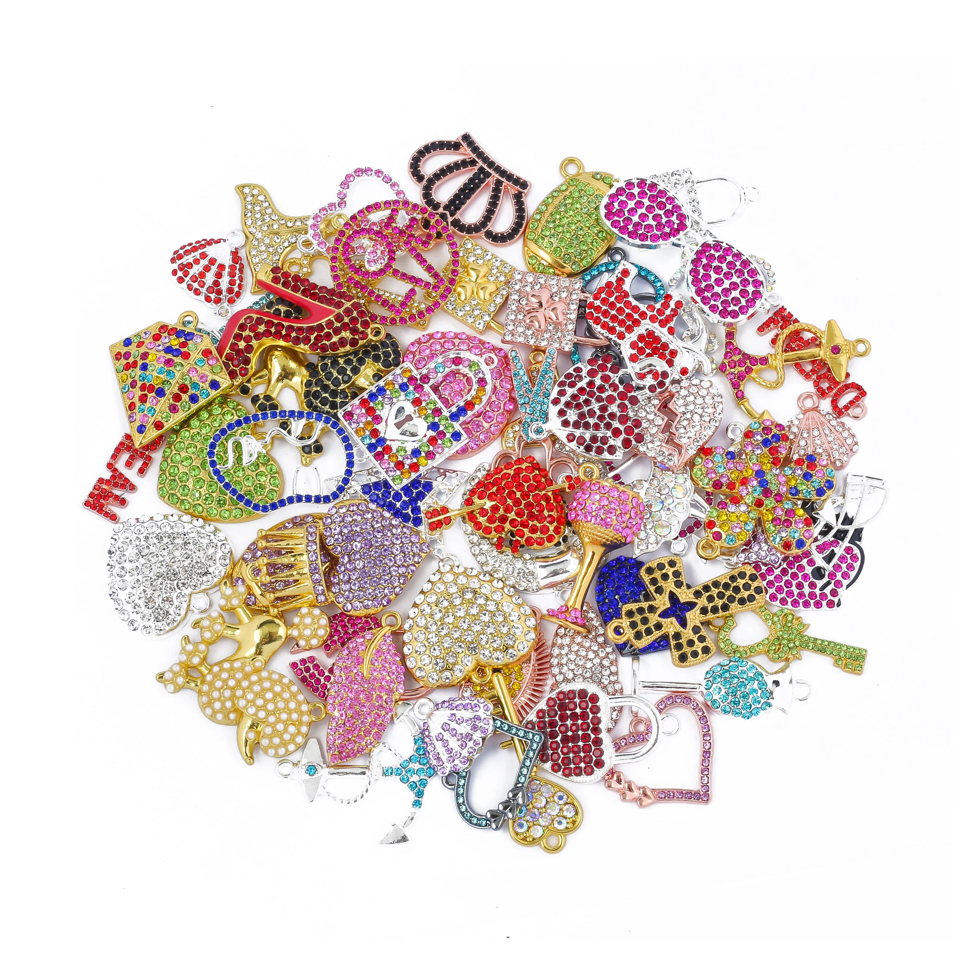 50pcs Mixed Fashion Charms Picked at Random Fit for Women's DIY Jewelry Accessories
