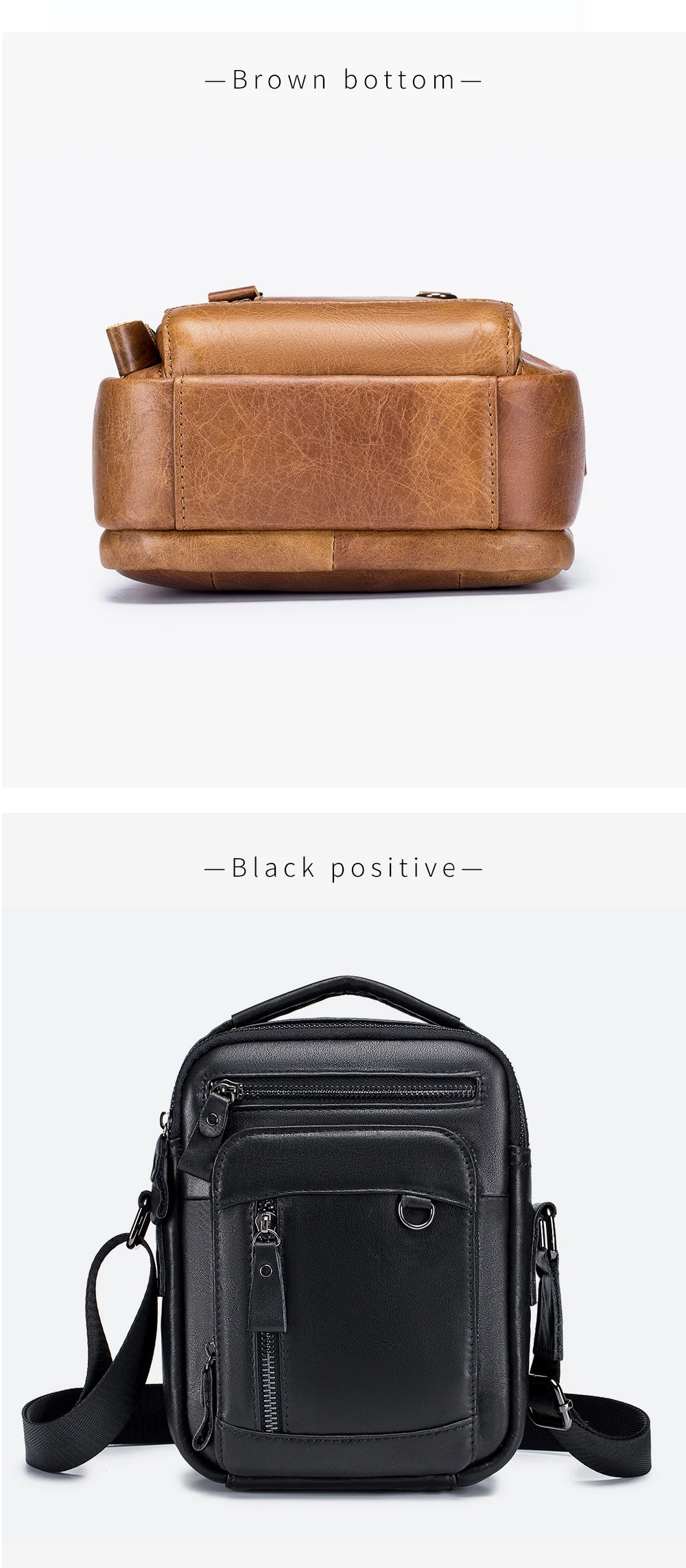 Genuine Leather Mens Crossbody Messenger Bag - Small Designer Shoulder Bag