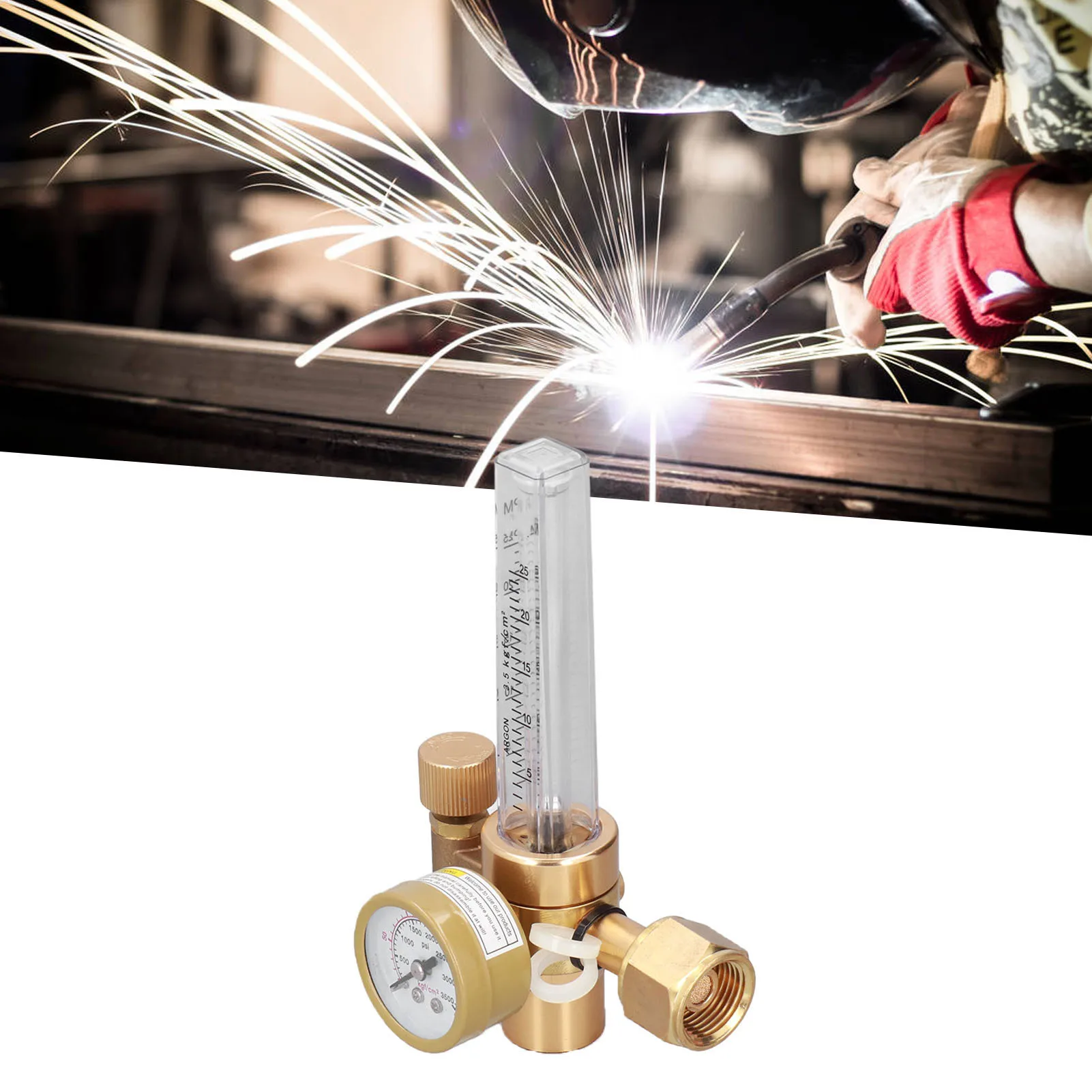 CO2 Gas Regulator Welding Regulator Valve Brass Flowmeter CO2 Gas MIG Welding Machine Accessories OBC‑191 Welding Accessory 2