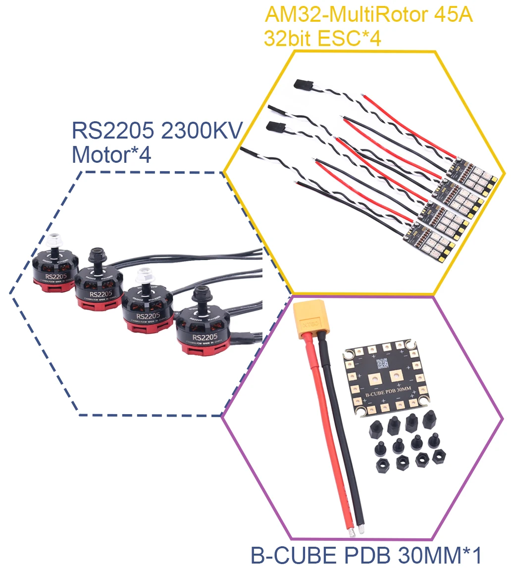 RS 2205 60A 4 en 1 ESC Brushless pour FPV Drone