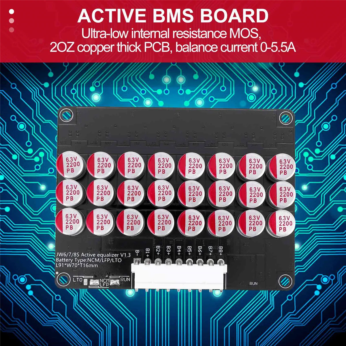 8S Active Equalizer Balancer Lifepo4 Lipo LTO Battery Energy Equalization Capacitor BMS Board