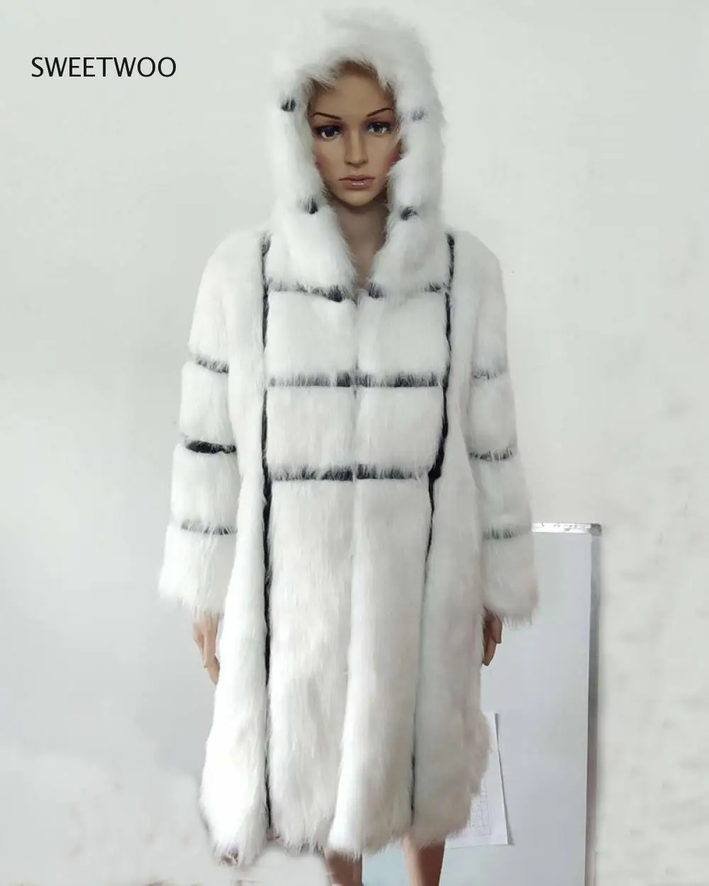 Faux Fur Overcoat Women Long Thicken 2020 Warm Wear Fashion Coat Female Winter Western Fur Collar Hooded Slim Loose Elegant Tide