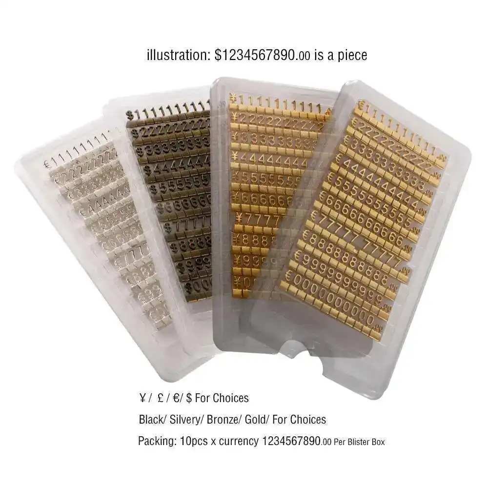 Luxury 3d Metal Shelving Adjustabletag Callouts Price Display Euro Pound Price Numeral Cubes Assembly Lable Blocks Stick