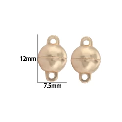 Silver and Gold Magnetic Clasp Connectors for Handmade Jewelry Crafting - 5 Sets Stainless Steel Jewelry Supplies (12x7.5mm Rose Gold)