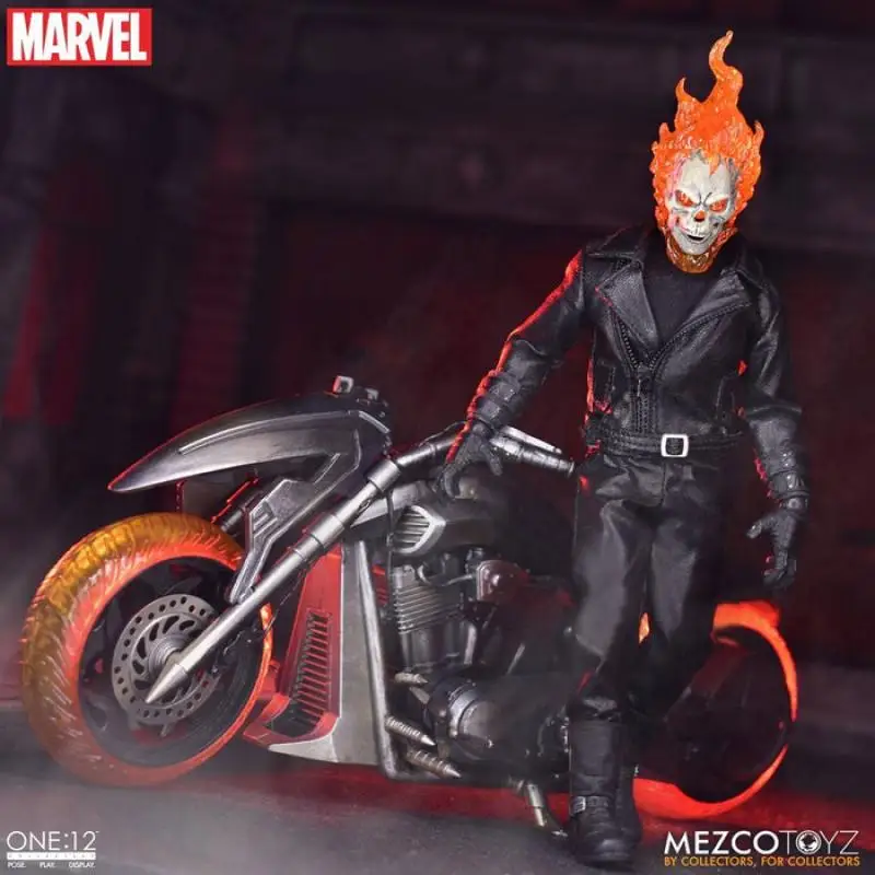 

New in Stock Marvel Mezco One:12 Ghost Rider & Hell Cycle 6inch Children's Gift Collections Model Toys Action Figures