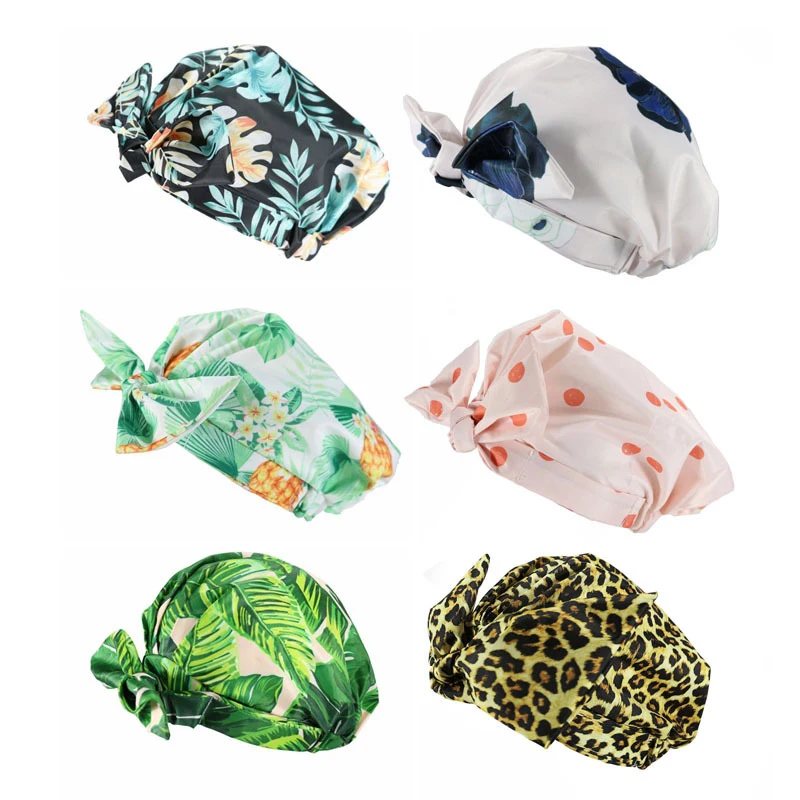 Waterproof Bath Hat Bathroom Shower Hair Cover Women Supplies Shower Cap Adult Shower Bath Bathing Caps Bathroom Accessories New 6