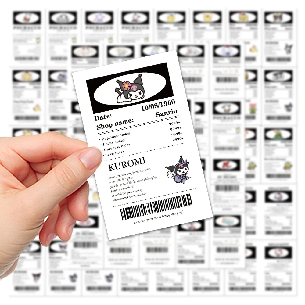 

10/30/65PCS Kawaii Sanrio Label Stickers Aesthetic Cute Cartoon Hello Kitty My Melody Kuromi Pochacco Stickers for Kids Girls