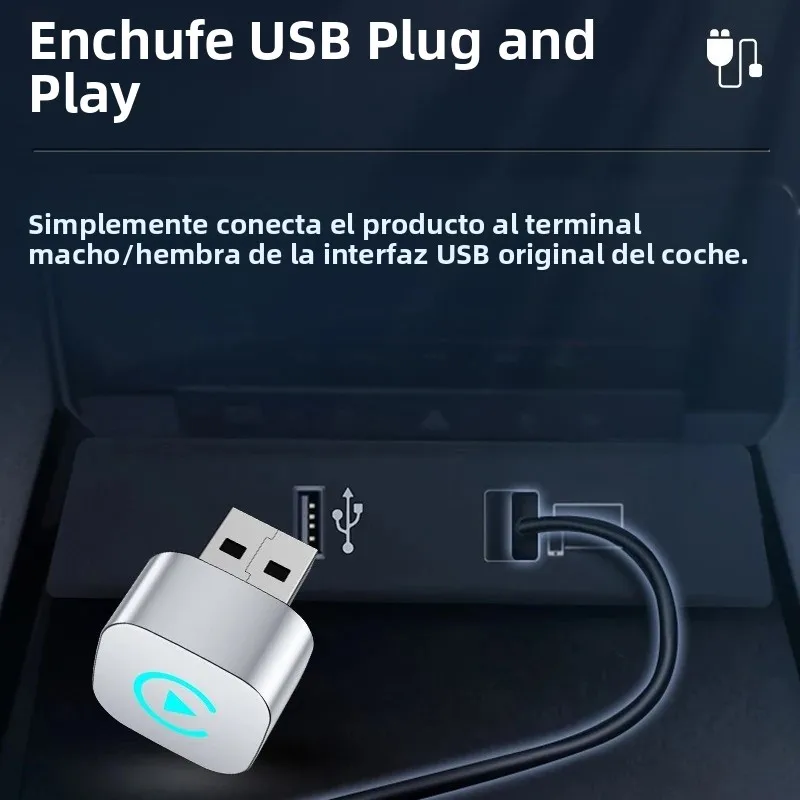 Adaptador Carplay inalámbrico 2 en 1 para iPhone, android, auto, apple, Carplay inalámbrico, Mini USB, Ai Box, Carplay para Toyota, Volvo, Hyundai 4