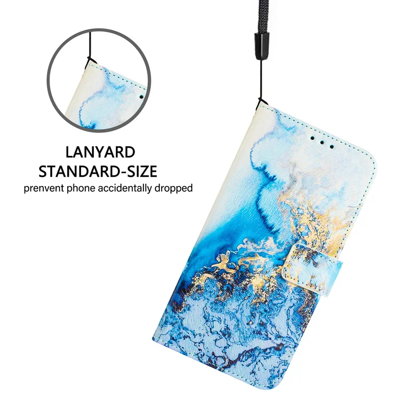 Elegant Marble Design Leather Wallet Flip Cover Case