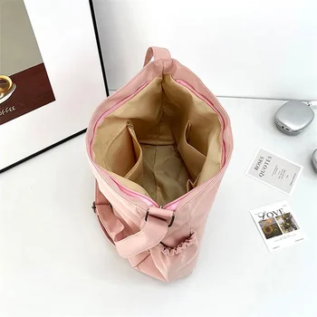 حقيبة قماش بجيب مزدوج الجوانب، حقيبة كتف من النايلون تحت الإبط، حقائب ماسنجر عصرية للاستخدام اليومي للنساء والعمل والسفر والنزهات 6