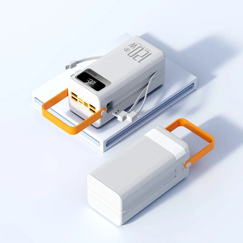 100000mAh 120W 고속 충전 파워 뱅크 대용량 아웃도어 모바일 전원 공급 장치 7개 기기 동시 충전 지원