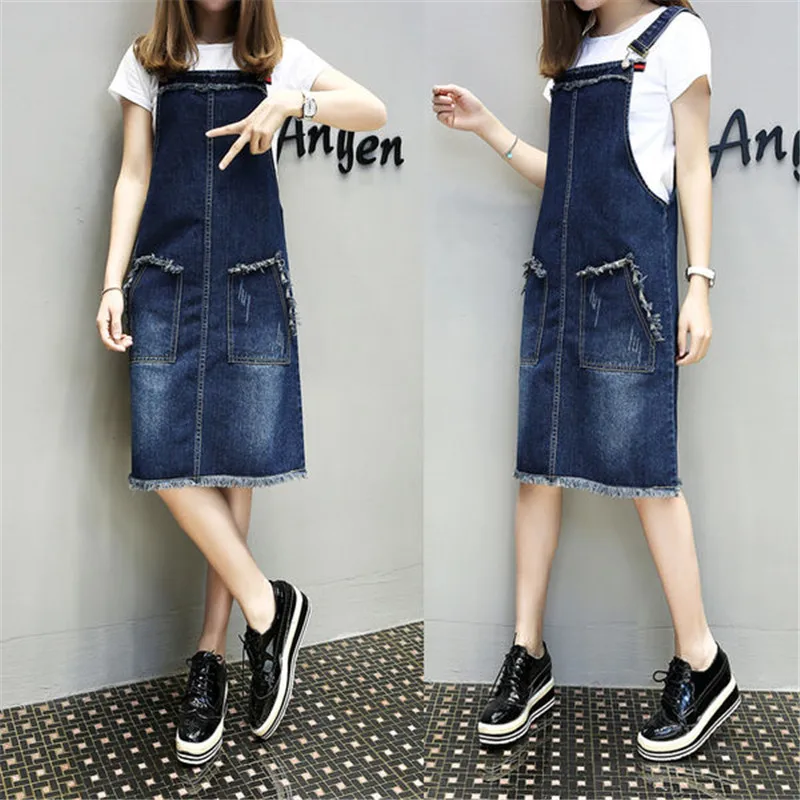 Summer Elegant Overalls Dress Oversized Sundress Women Vintage