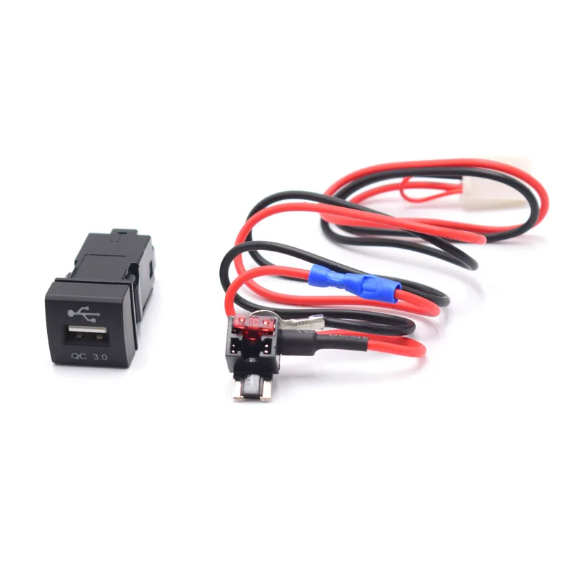 12 В 22x22 мм USB QC3.0 быстрое автомобильное зарядное устройство для Toyota Camry Corolla Rav4 Prado 2019 2020 2021 (art.: 3920bdf787aeb) - 3920bdf787aeb