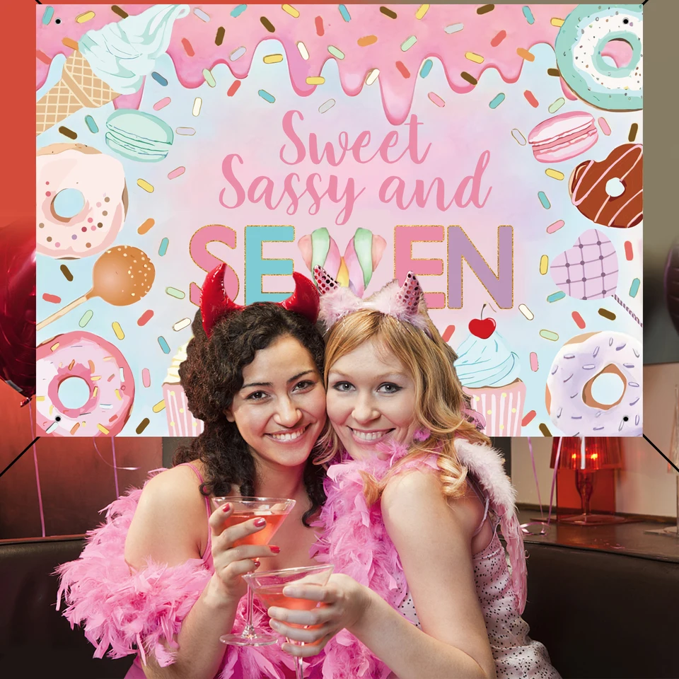 Fangleland Dessert Theme 7th Birthday Party Decor – Sweet Banner & Garland
