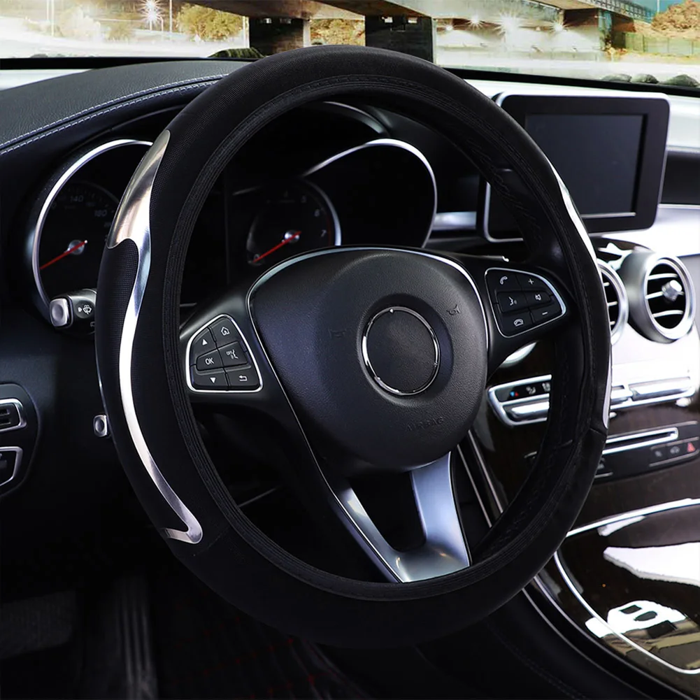 

Cover Steering Wheel 37-38CM Wear-resistant Blue Breathable Good Touch Leather Non-slip Accessories Red Softer