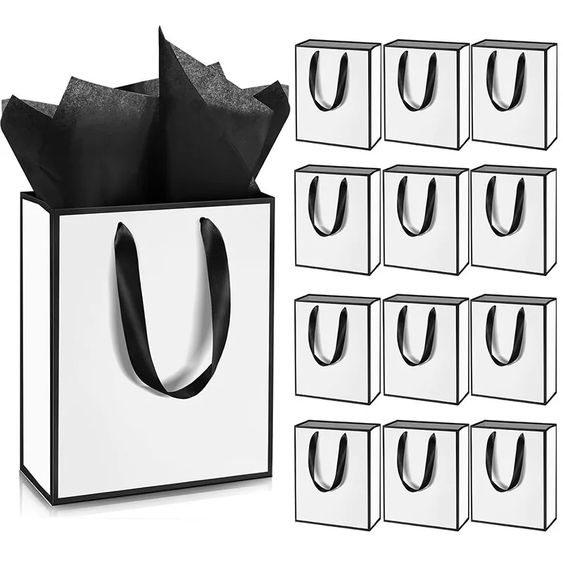 5/10/15 Geschenktüten mit Griffen, Willkommens-Geschenktüten aus Goldfolie, Geschenktüten für Geburtstag, Weihnachten, Hochzeit, Baby- und Brautjungfern