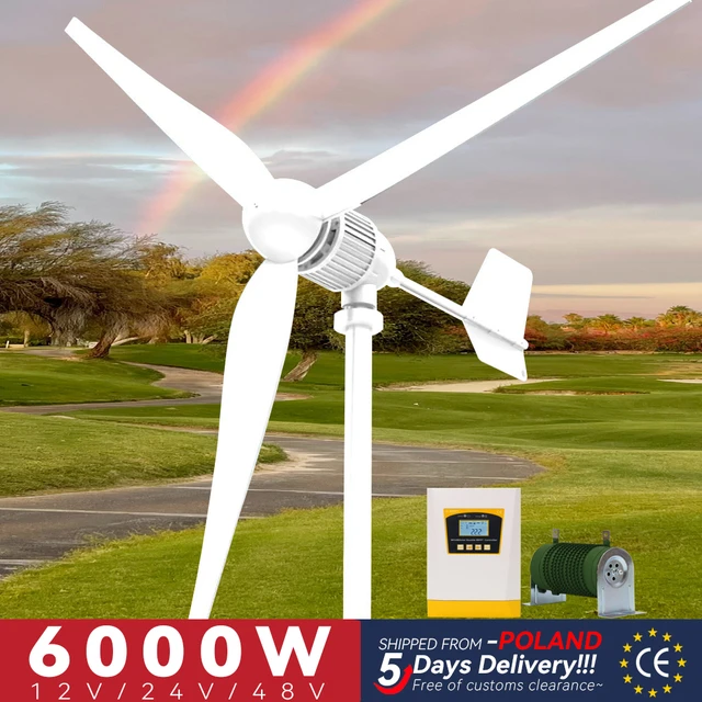 Wind Turbine 6000W 12V 24V 48V Super Hybrid Charge Controller