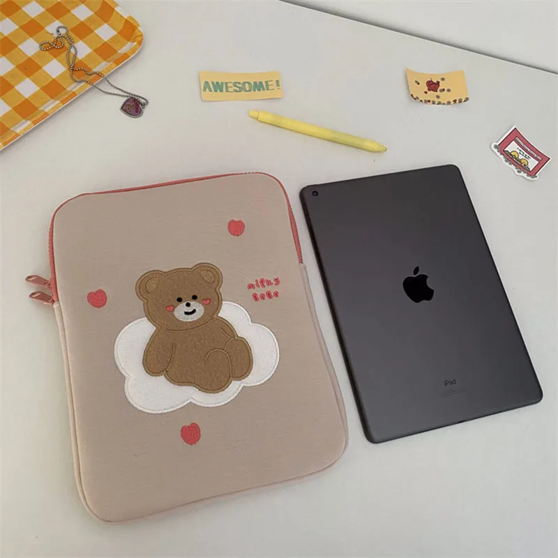 Heart Sleeve Case Bag for 11 12 13 Inch Ipad Tablet Case Laptop Bag Student Ipad Liner Bag Protective Cover Girls Storage Bag for ipad 10th gen 10 9 2022 split drawer rotation painted leather smart tablet case love heart