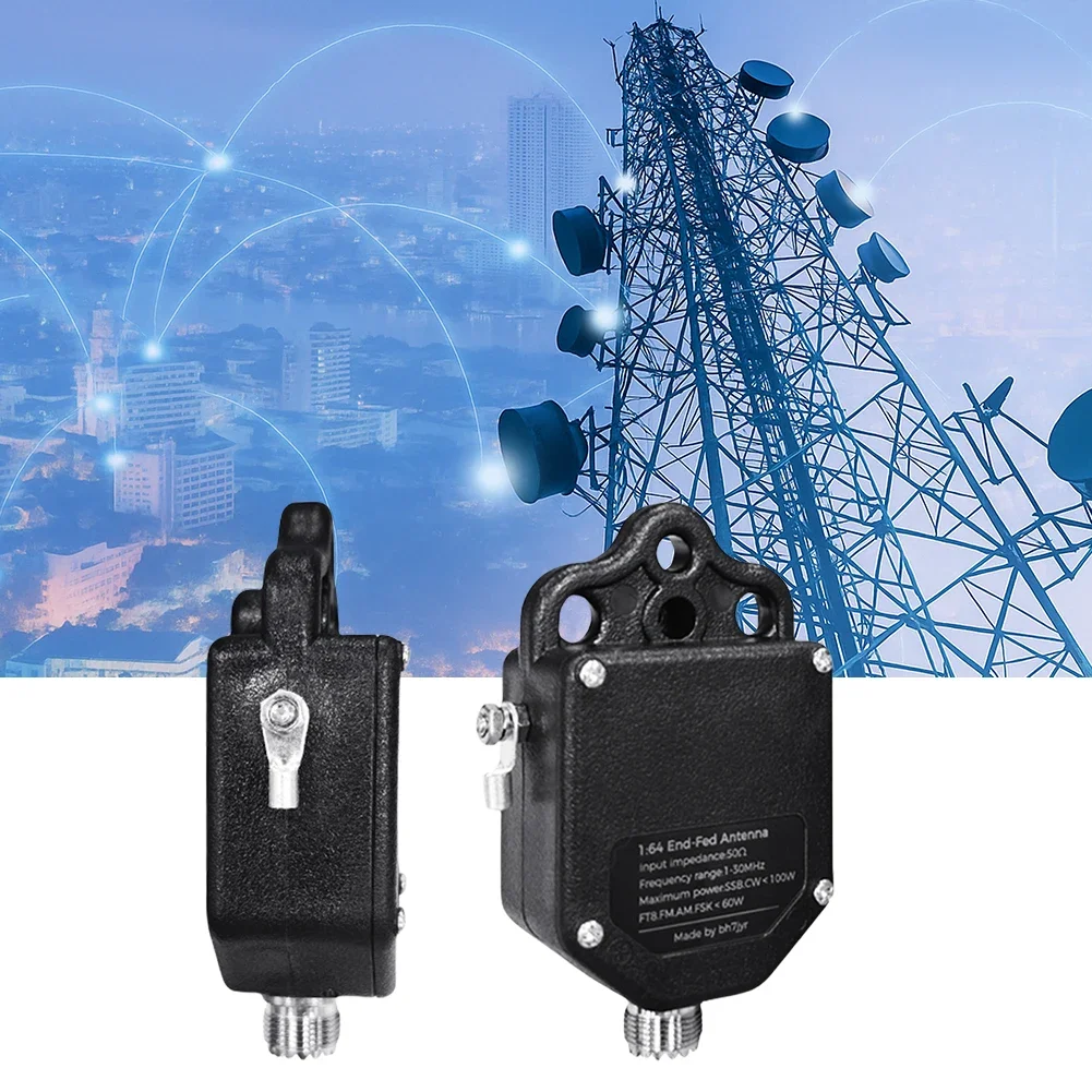 1:64 Balun End Fed Antenna 4-Band 8-Band Portable HF End Fed Antenna 1MHz To 30MHz 100W Power for Outdoor