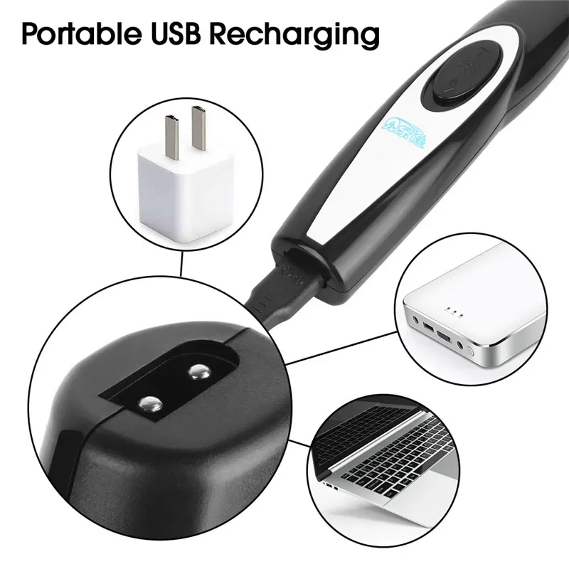 Dog Clippers Professional Pet Foot Hair Trimmer Dog Growing Clipper USB Rechargeable Butt Ear Eyes Hair Cutter Remover Low-noise