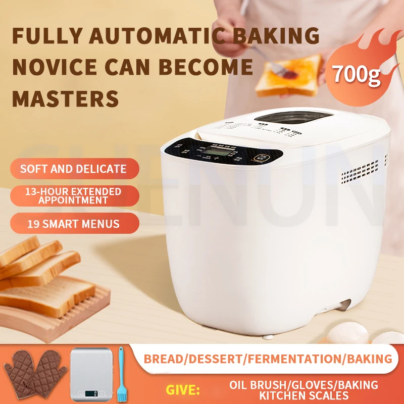 Full Automatic Bread Maker Household Intelligent Dough Mixer Kitchen Steamed Bread Leaver Baking Machine