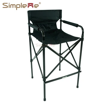 Simple Lightweight 31 Inch Salon Tall Aluminium Folding Director Chair Makeup Chairs