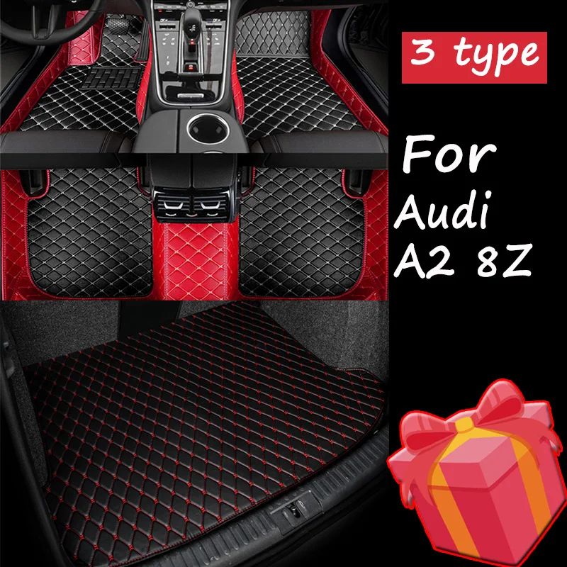 

Car Floor Mat For Audi A2 8Z 2000~2005 5seat Water Poof Car Matts Floor Carpet Leather Mat Coche Car Accessories Interior Parts
