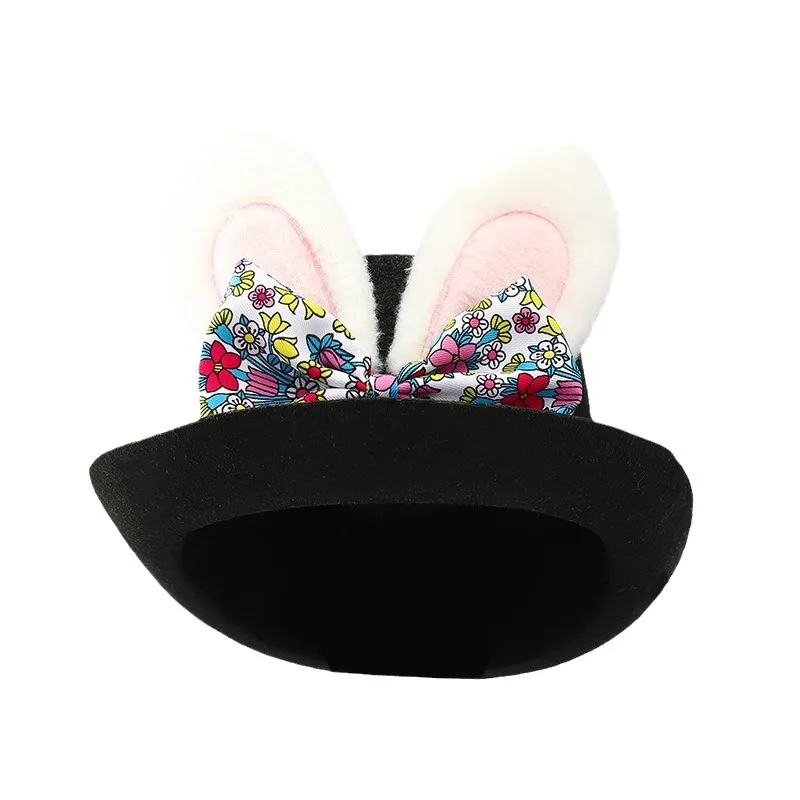 Funny World Easter Bunny Top Hat for Adult Party Cospaly Costume Rabbit Ear Black Topper