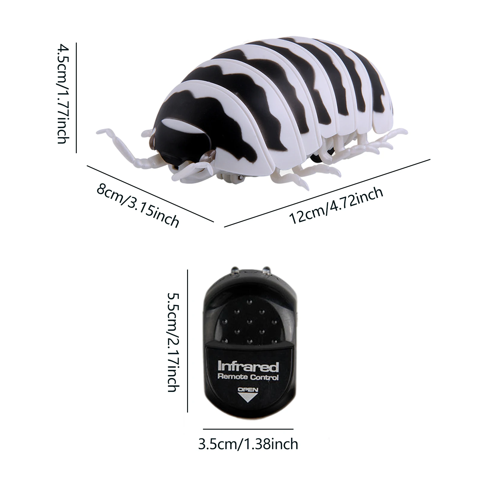 Funny RC Animal Toys Simulation Pillbug Electric Robot Bugs Halloween Prank Insect Kids ToysInfrared RC Bugs Toys For Children