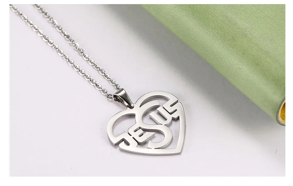 Cazador Christian Jesus Herz-Halskette für Frauen, Edelstahl-Anhänger, Halskette, Schmuck, Geschenk, 2026, Geburtstag, Jahrestag, Geschenk – Detail 7