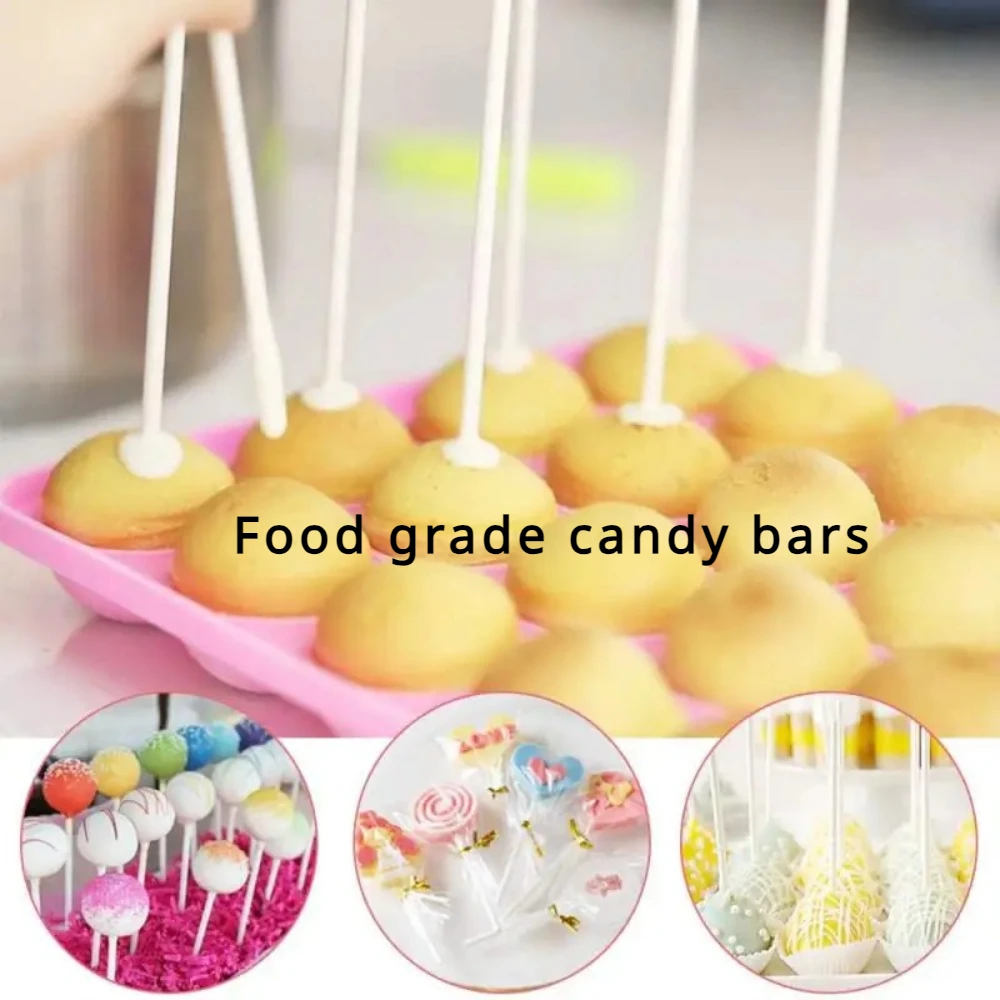 10/15cm White PP Lollipop Stick Tools DIY Baking Accessories for Chocolate Candy Bars Cake Pops Pastry Table Decorations Stand
