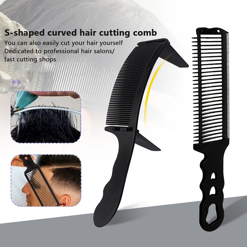 

2Pcs Fading Comb Professional Barber Clipper Blending Flat Top Hair Cutting Comb For Men Heat Resistant Fade Comb