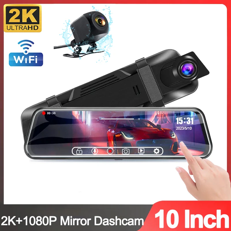 HGDO 10 Touch Screen Rear View Camera Mirror Dash Camera FHD 1080P Car DVR  Night Vision Dash Cam Auto Driving Recorder Dashcam - AliExpress