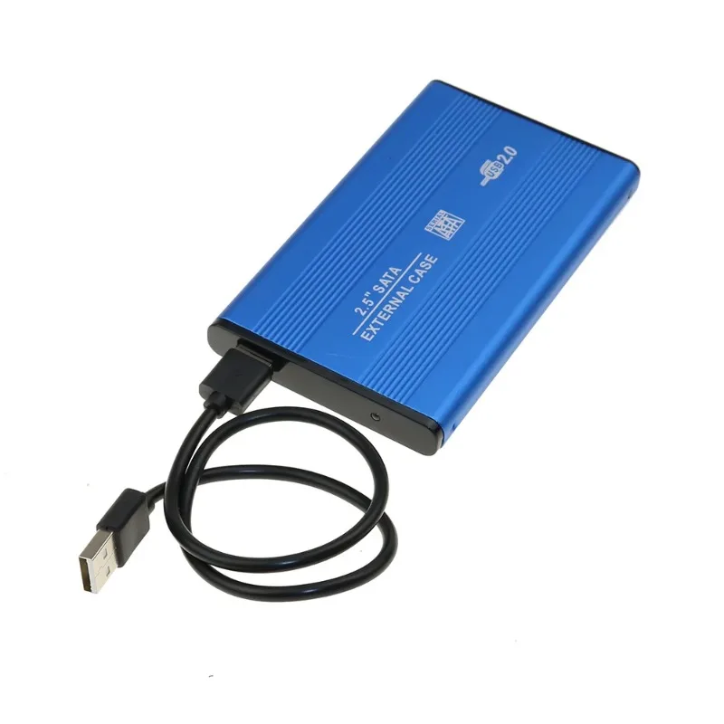 2.5 Inch HDD Externo Enclosure Case Metal External Storage Box For Sata To USB 2.0 Hard Drive Disk With USB Cable