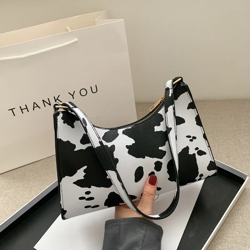 Fashion Zebra Print Women Luxury Handbag PU Leather Simple