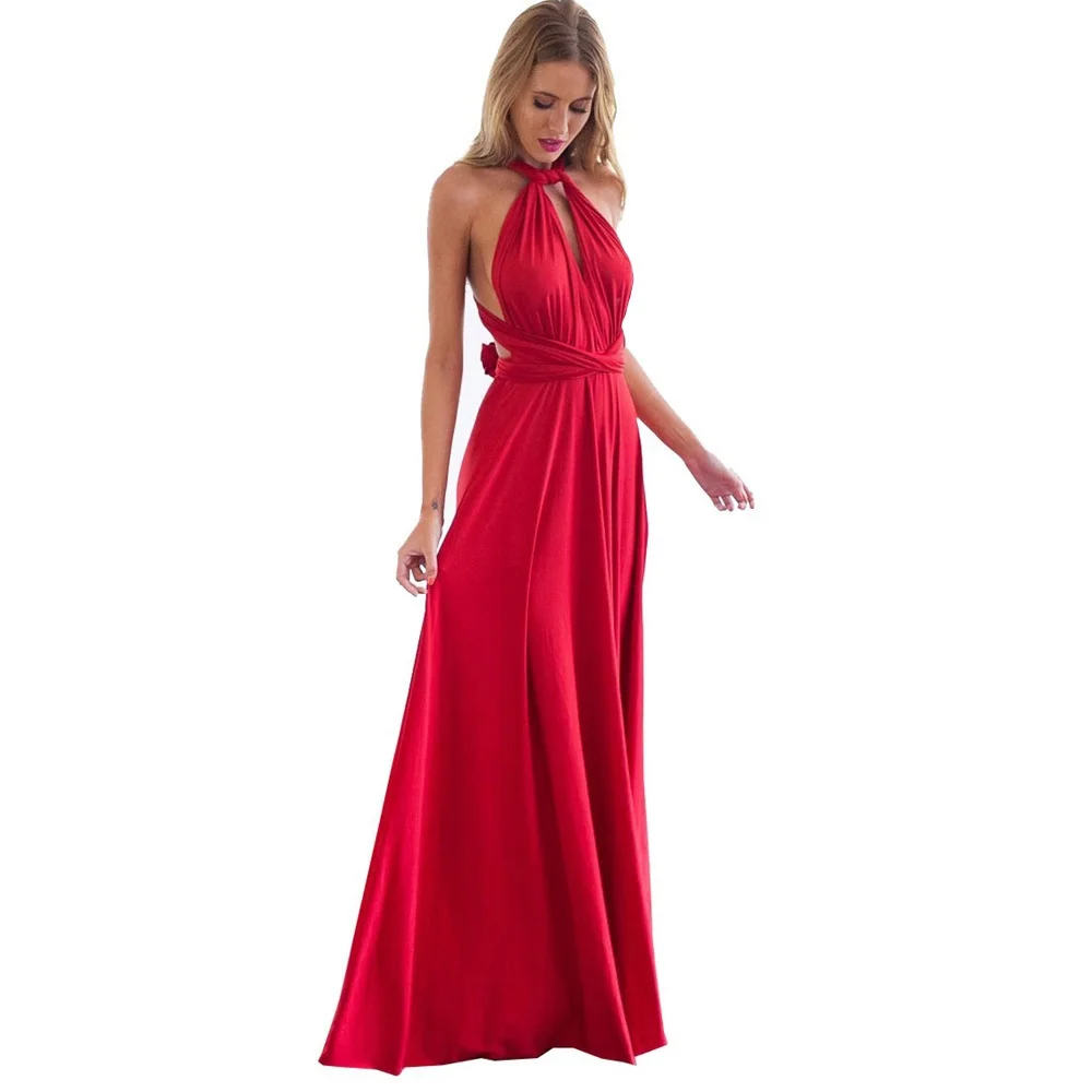

Sexy Women Multiway Wrap Convertible Boho Maxi Club Red Dress Bandage Long Dress Party Bridesmaids Infinity Robe Femme 2023