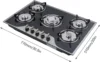 Cooktop 23'' 30 Inch 35'', Built-in NG/LPG Convertible Gas Cooktops 4 Burners 5 Burner Gas hob, Gas Countertop Plug-in with Temp 6