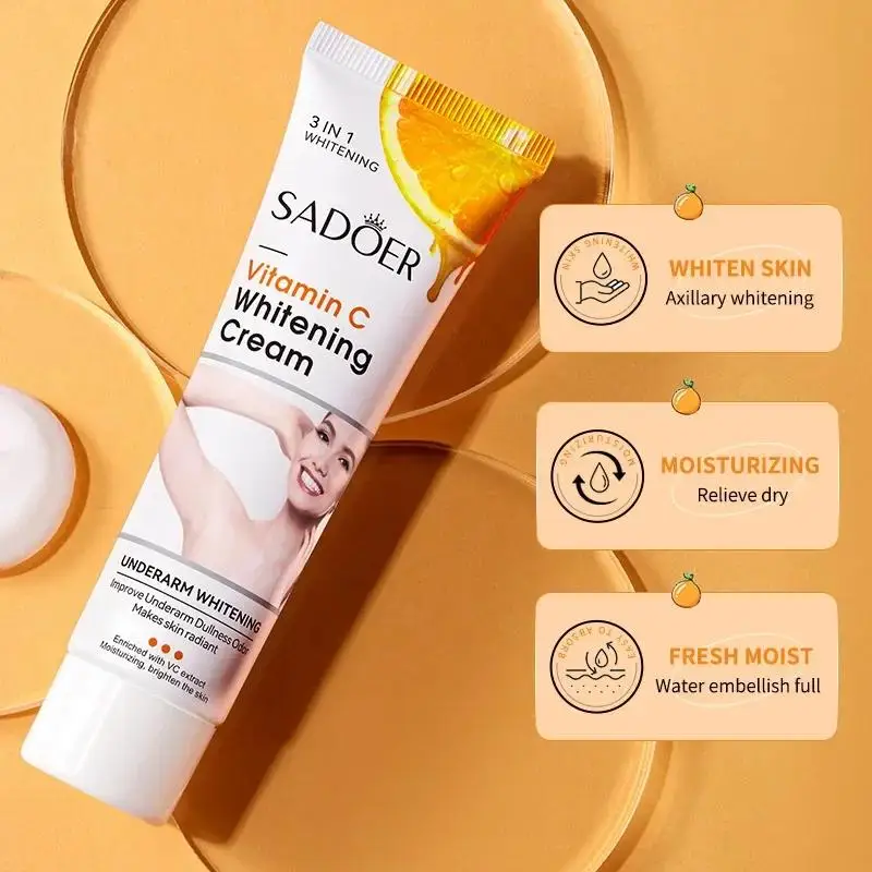Vitamin C Brighten Cream Brightening Skin Cream Moisturizing Body Lotion Cream Lightening Melanin Bleaching Armpits Elbows Knees 6